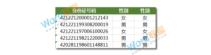 Excel身份证号码判断男女性别—excel技巧教程|叨客学习资料网-叨客学习资料网