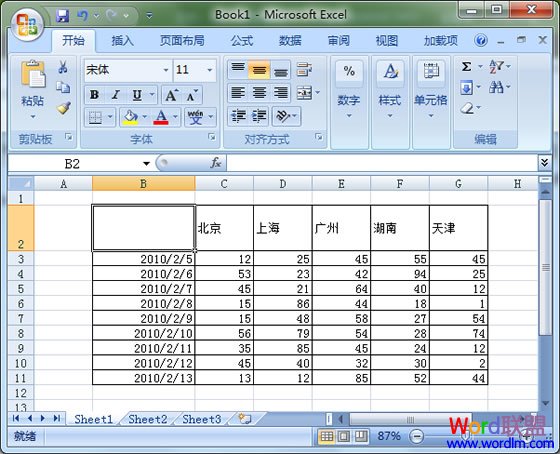 如何在Excel中画斜线—excel技巧教程|叨客学习资料网-叨客学习资料网