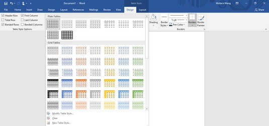 如何在Word 2019中选择表格样式？-叨客学习资料网